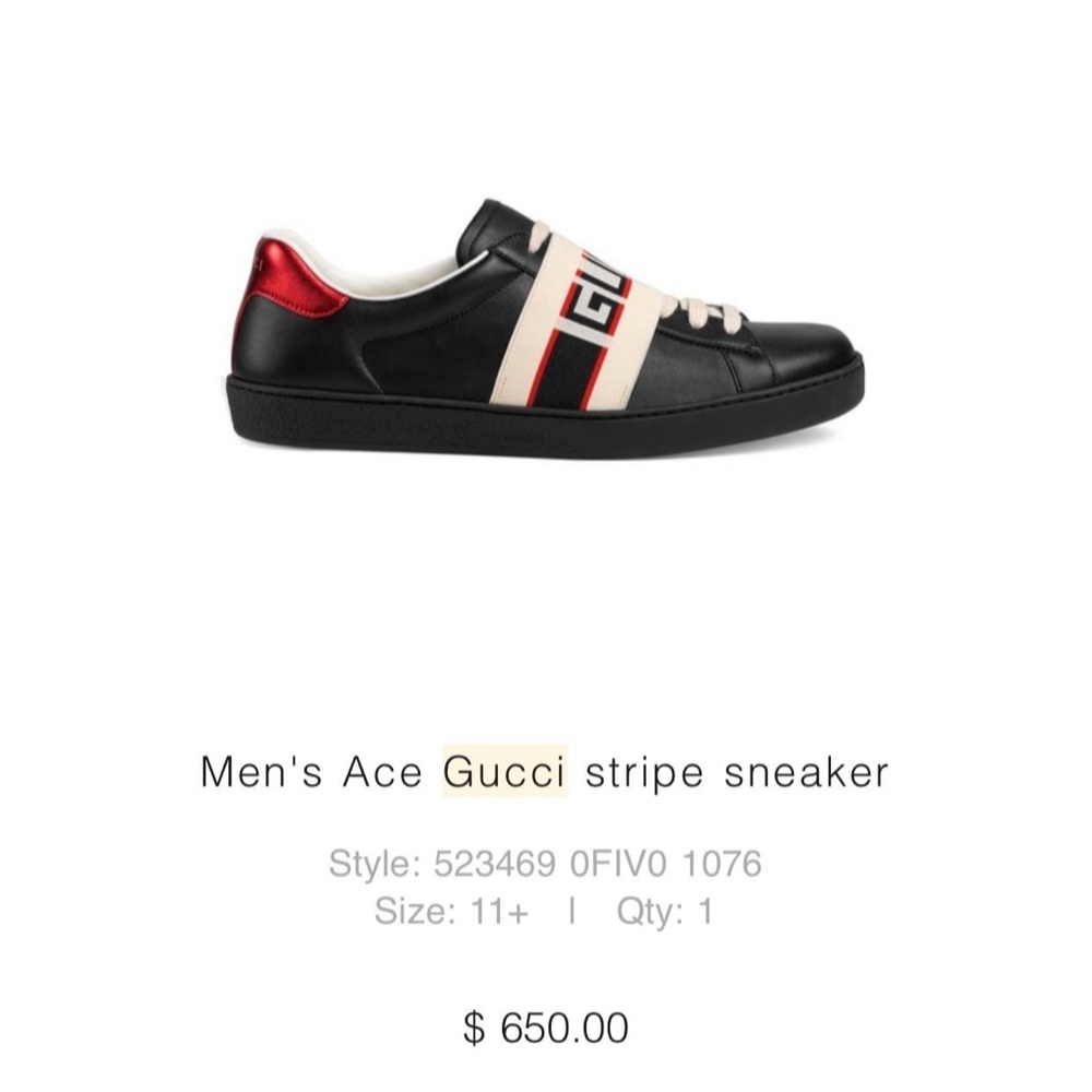 Women /Men's Ace GUCCI stripe sneaker - Picture 3 of 5
